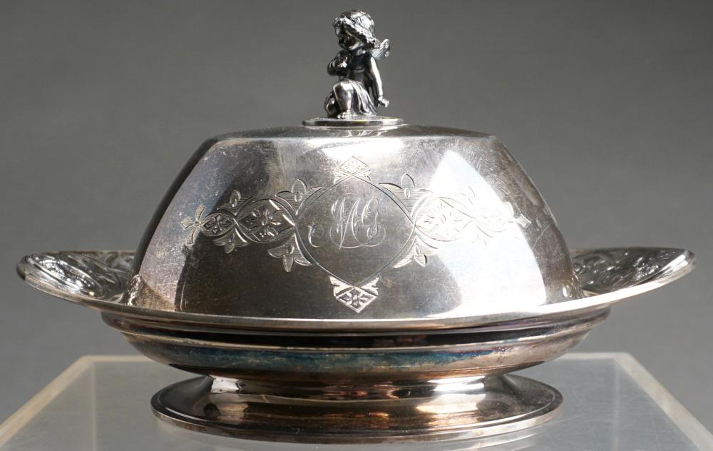 Appraisal: Gorham Silver 'Medallion' Covered Butter Dish Circa H overall in