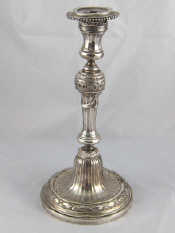 Appraisal: A heavy continental silver centre candlestick with swags in the