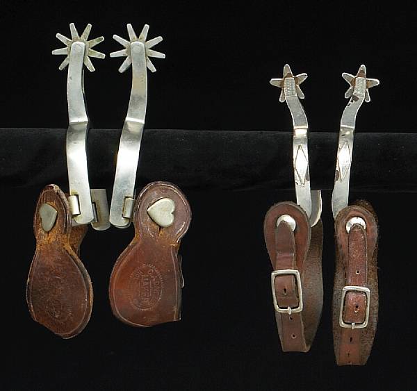 Appraisal: A lot of two Texas style spurs by Buermann and