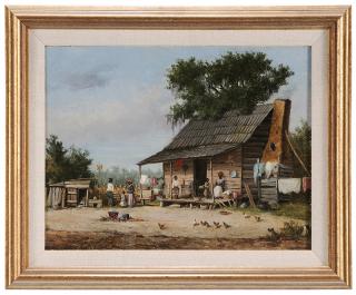 Appraisal: William Aiken Walker Charleston South Carolina - Busy Cabin Scene