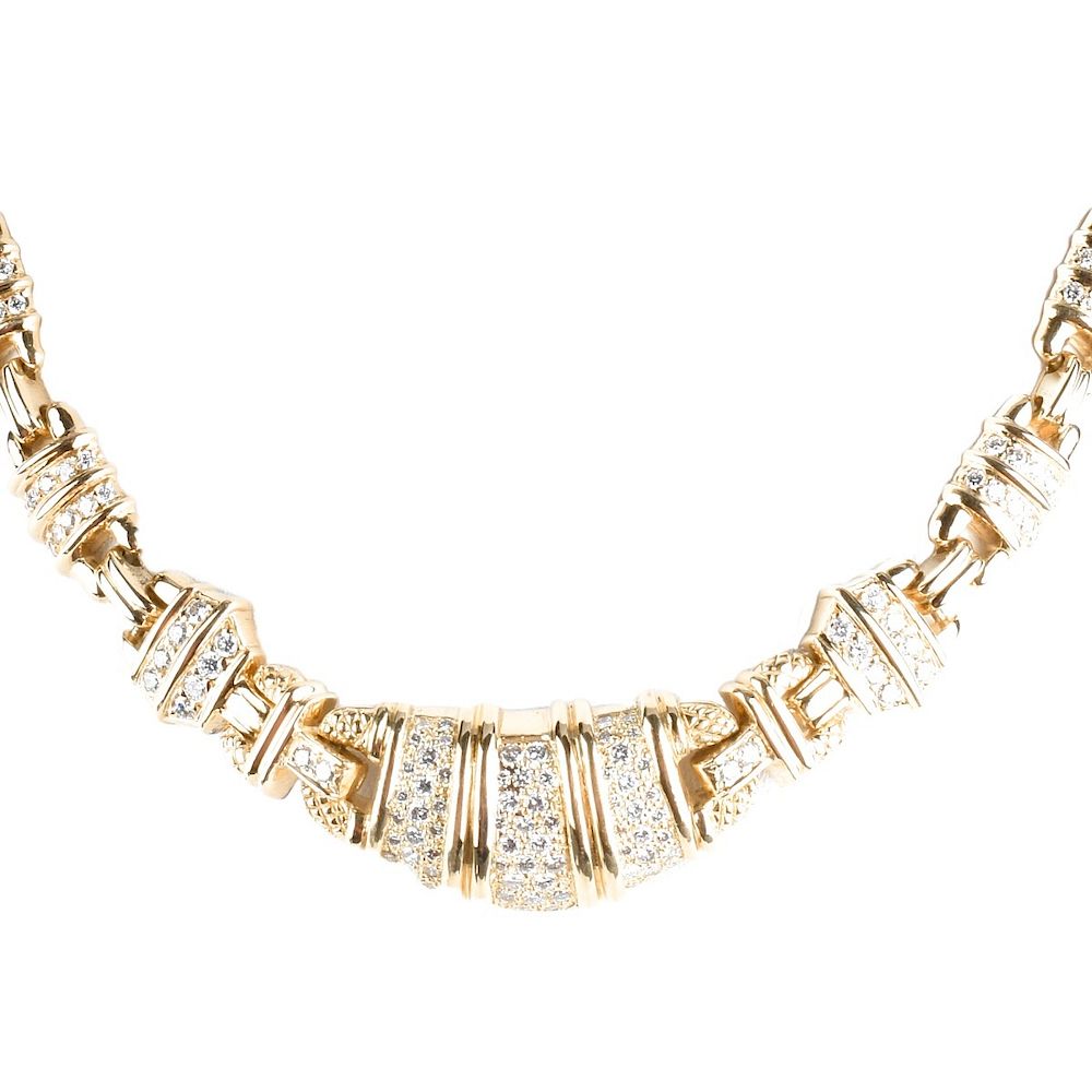 Appraisal: Judith Ripka Diamond and K Necklace Vintage Judith Ripka Pave