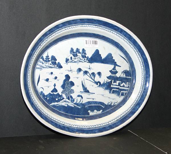 Appraisal: A Canton export blue and white porcelain platter th Century