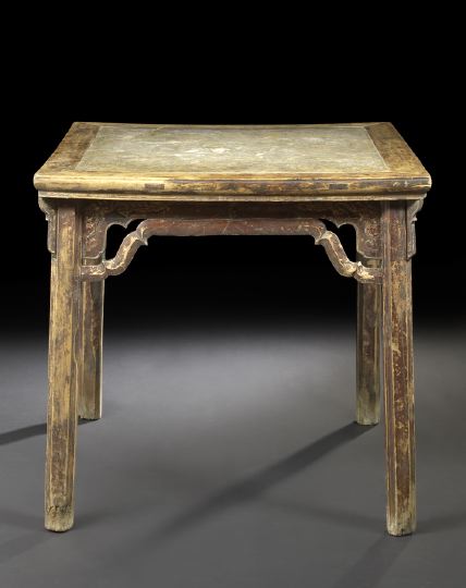 Appraisal: Good Chinese Jiangsu Province Peachwood Wine Table mid- th century