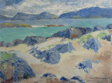 Appraisal: OUGHTRED BUCHANAN SCOTTISH FL - IONA SEASCAPE Signed oil on