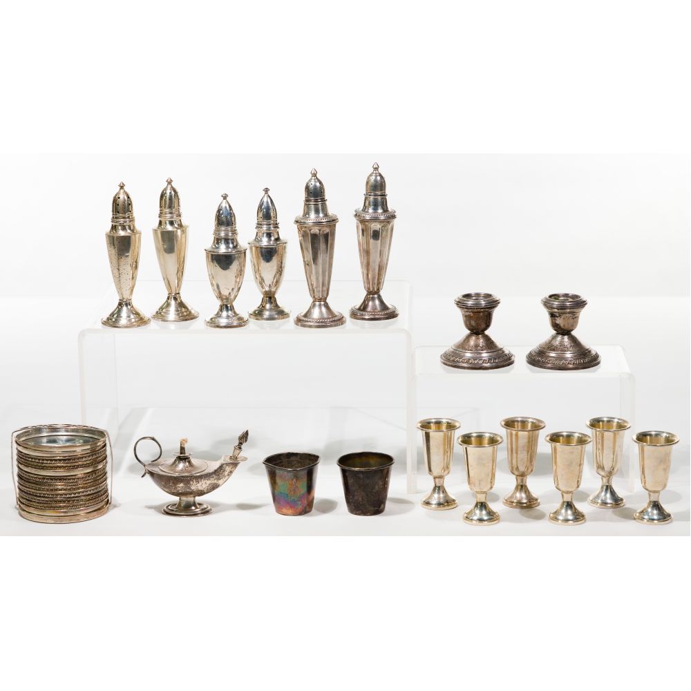 Appraisal: STERLING SILVER TABLEWARE ASSORTMENT items non-weighted items including an oil