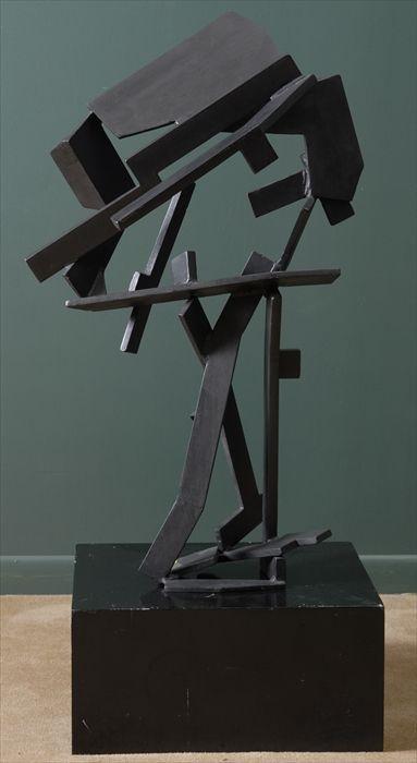 Appraisal: JOEL PERLMAN b UNTITLED Painted metal sculpture x x in