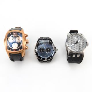 Appraisal: Three Men's Invicta Watches Three Men's Invicta Watches Includes DNA