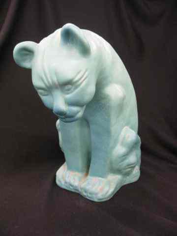 Appraisal: Van Briggle Pottery Figurine of a Lion turquoise signed ''