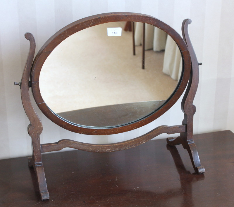 Appraisal: A mahogany framed toilet mirror