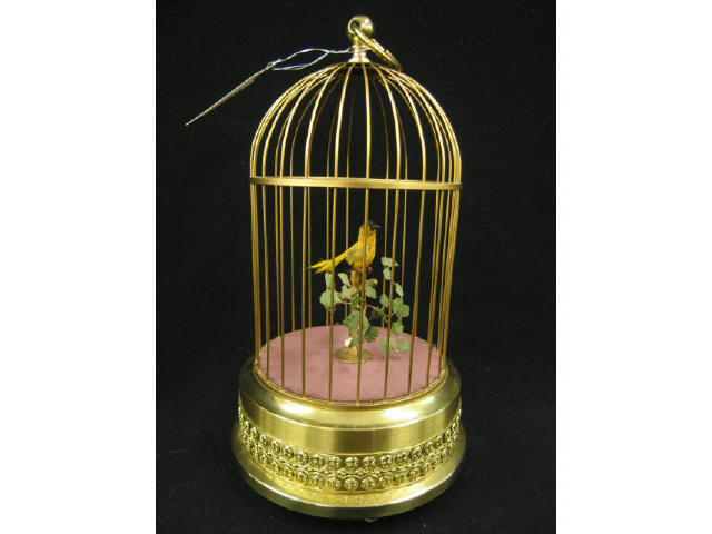 Appraisal: Mechanical Bird in Cage Music Box by Griesbaum built in