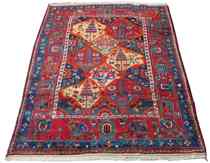 Appraisal: Another Baktiari Carpet The central navy blue panel is divided