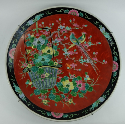 Appraisal: Early th century large Japanese porcelain charger decorated with basket