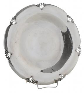 Appraisal: Fisher Alexandria Sterling Platter American th century round with leaf