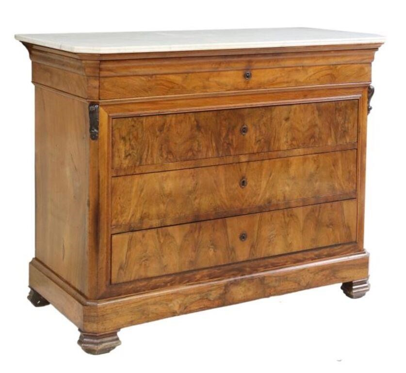 Appraisal: French Louis Philippe period burled walnut commode mid th c