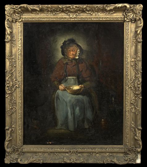 Appraisal: British School th Century Old Woman Seated in an Interior