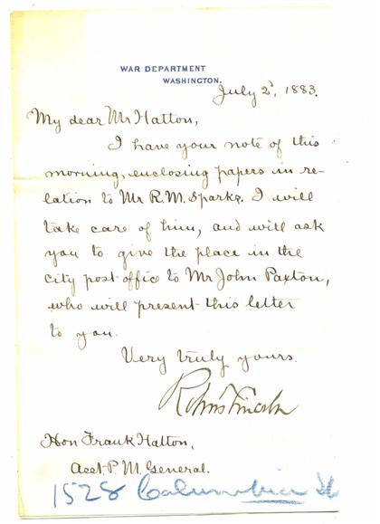 Appraisal: piece Autograph Letter Signed Lincoln Robert Todd Washington July p