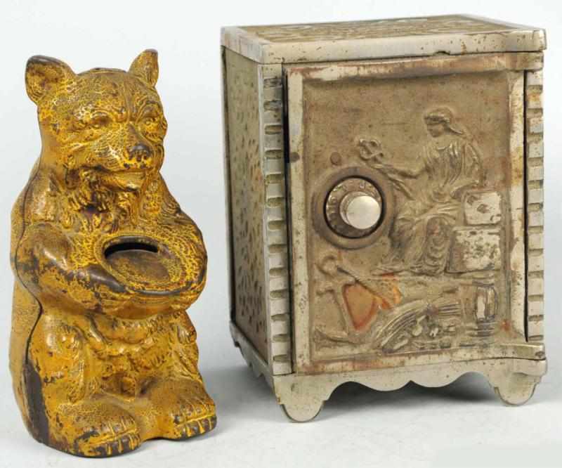 Appraisal: Lot of Cast Iron Banks Includes a bear still bank