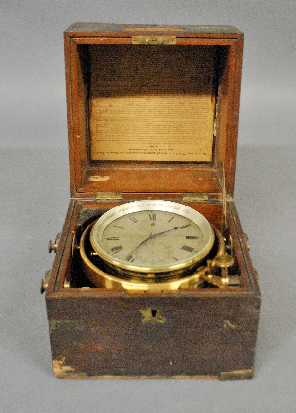 Appraisal: - Chronometer signed Isaiah Lukens London No in mahogany case