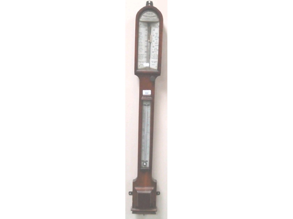 Appraisal: A Victorian oak Sea Coast stick barometer by Negretti Zambra