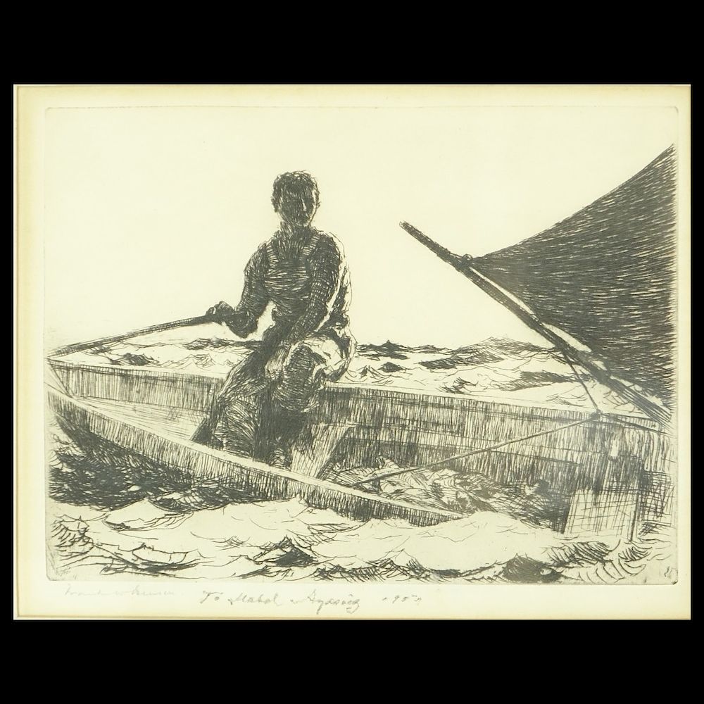 Appraisal: Frank Weston Benson Etching Frank Weston Benson American Etching Dory