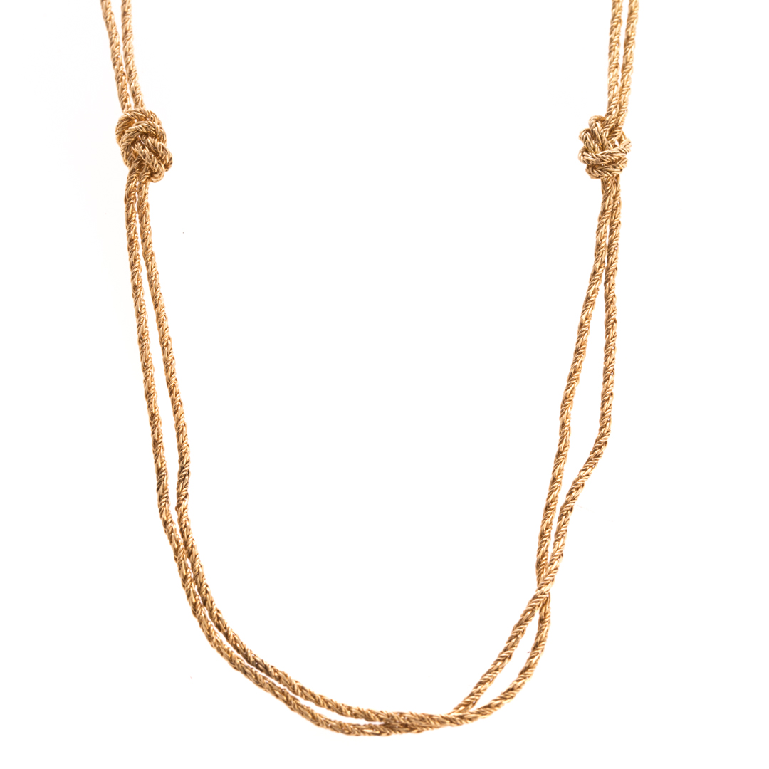 Appraisal: An K Gold Double Strand Necklace K yellow gold double