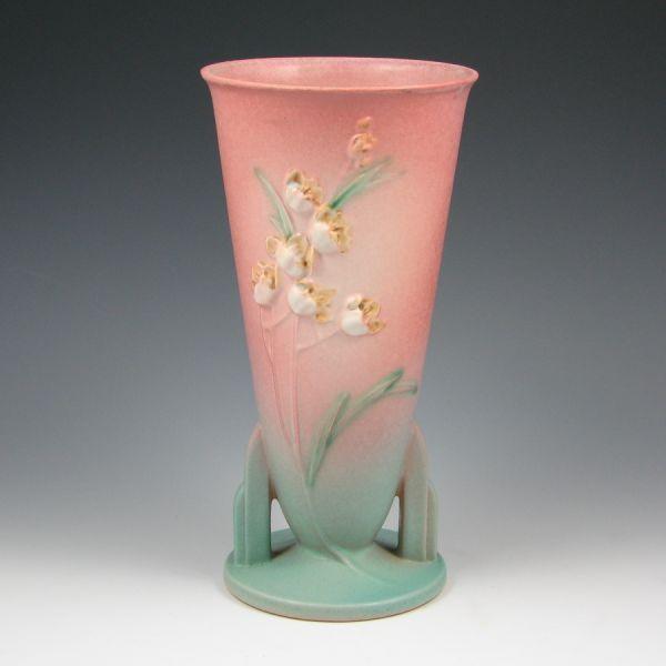 Appraisal: Roseville Ixia vase in pink and light green Marked Roseville