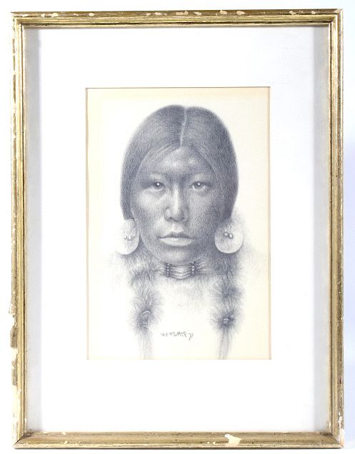 Appraisal: Snow Star Pencil Drawing By Arnold Flesher c Offered in