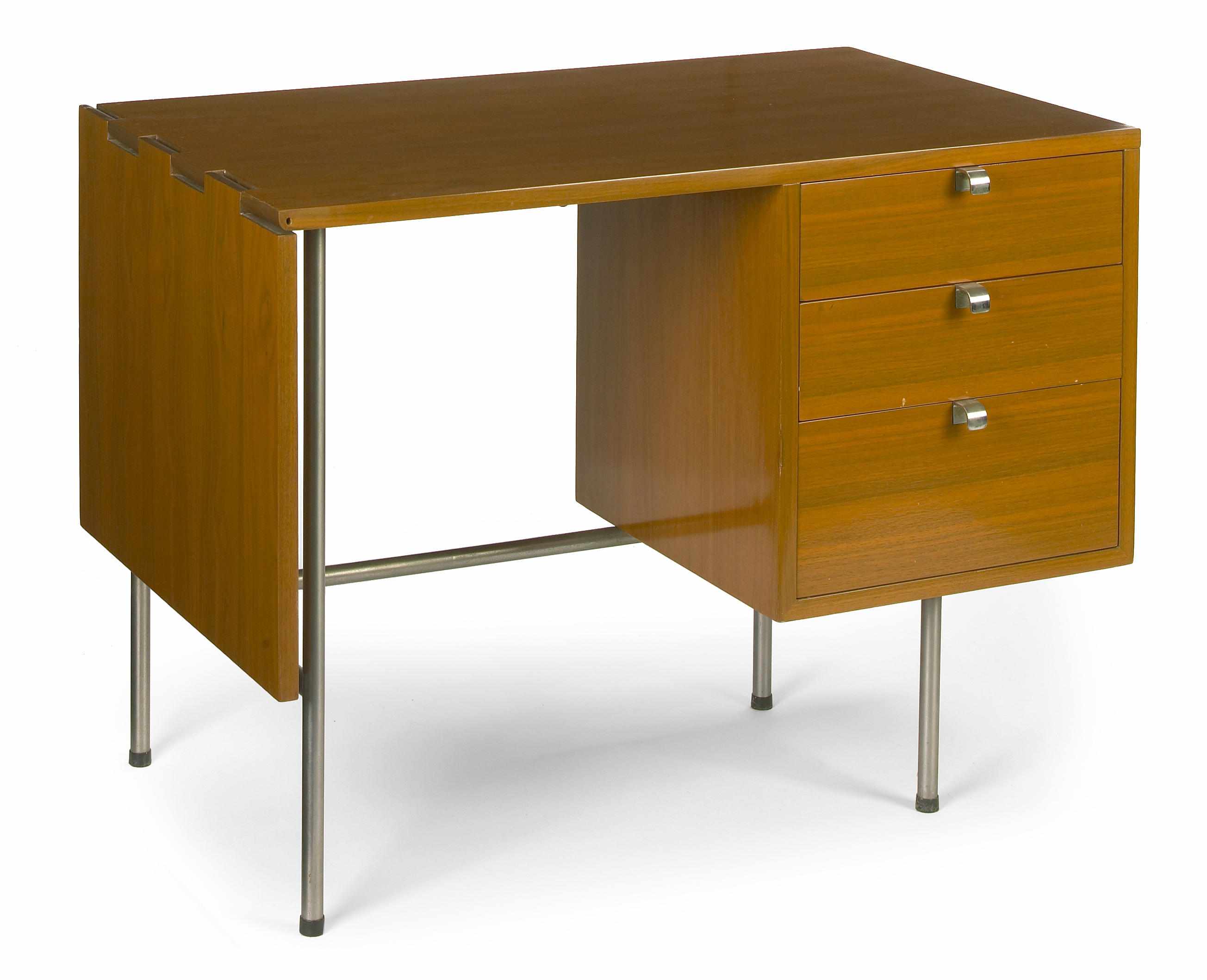 Appraisal: A George Nelson for Herman Miller walnut and steel drop