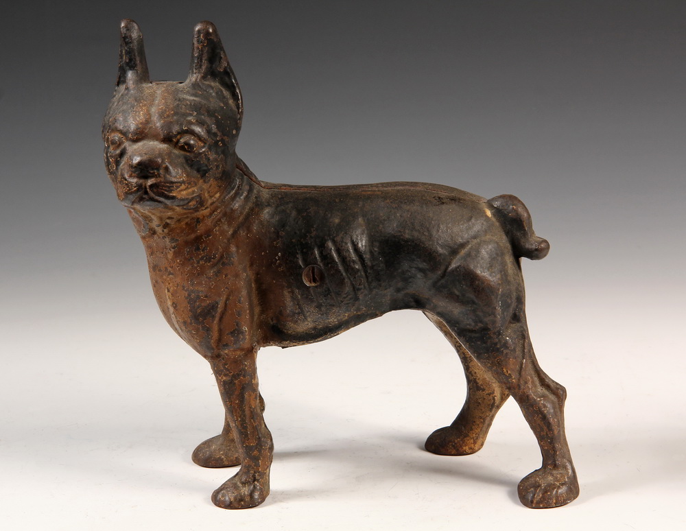 Appraisal: FIGURAL CAST IRON DOORSTOP - Fully Dimensional Standing Boston Terrier