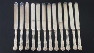 Appraisal: Antique Gorham Sterling Handled Dinner Knives Antique Gorham Sterling Handled