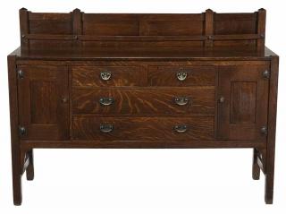 Appraisal: Arts and Crafts Oak Sideboard possibly Stickley Brothers circa four