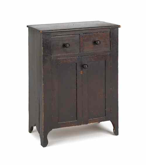 Appraisal: Pennsylvania painted pine miniature jelly cupboard retaining an old brown