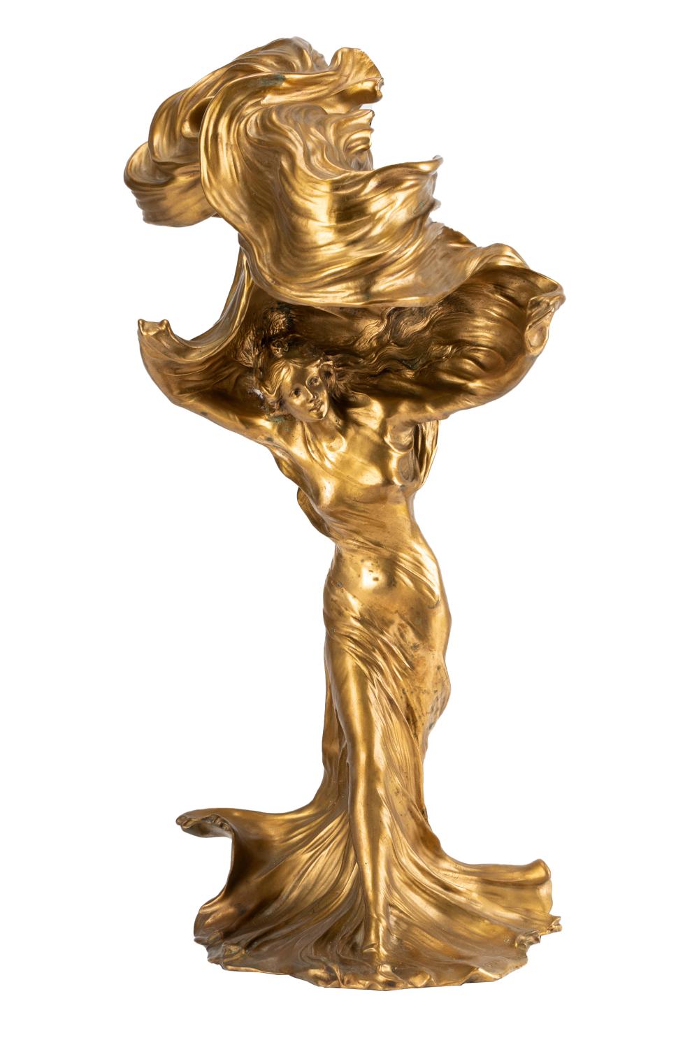 Appraisal: RAOUL FRANCOIS LARCHE - Loie Fuller gilt bronze signed to