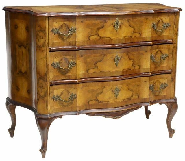 Appraisal: Italian Venetian patchwork commode th c having shaped top over