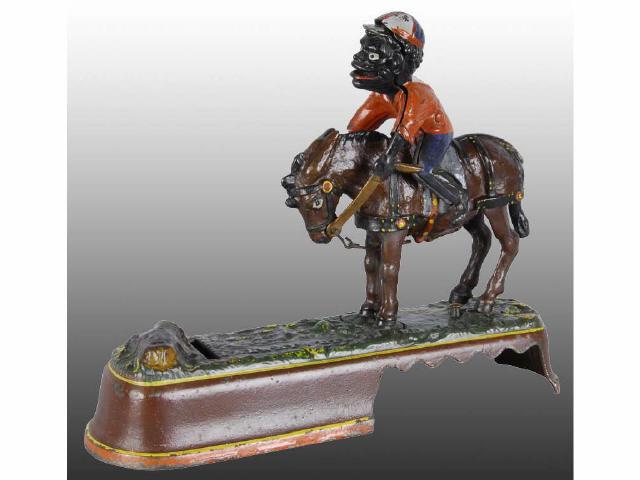 Appraisal: Cast Iron Spise a Mule Jockey Mechanical Bank Description -B