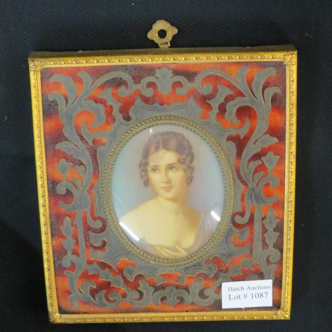 Appraisal: Miniature Portrait Painting on Ivoryof young lady artist signed Corey