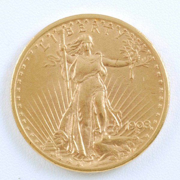 Appraisal: St Gaudens double eagle gold piece No motto CONDITION About