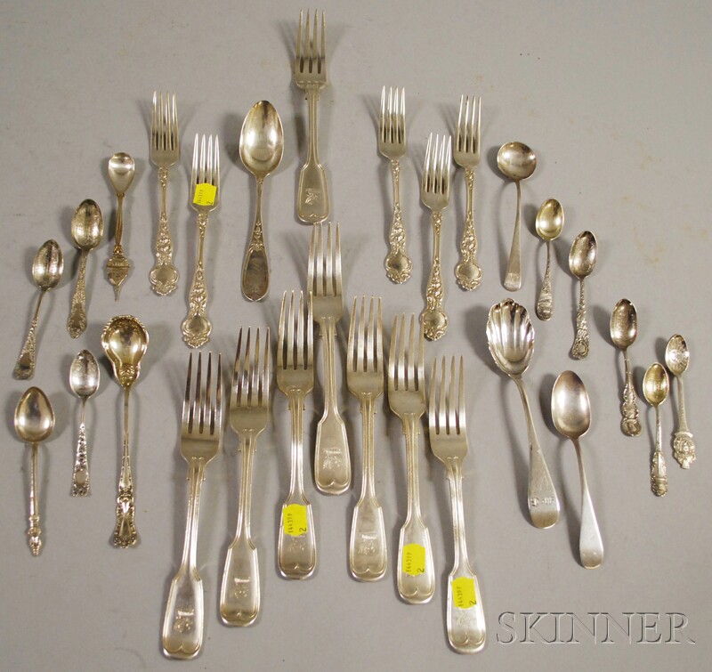 Appraisal: Group of Assorted Sterling Silver and Silver-plated Forks and Spoons