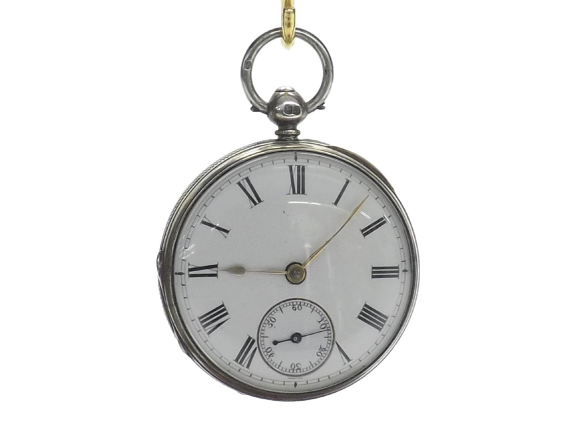 Appraisal: Silver fusee lever pocket watch London unsigned movement no clean