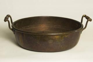 Appraisal: Copper Pan with Brass Handles Diameter