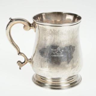 Appraisal: George II sterling silver mug London circa possibly maker's mark