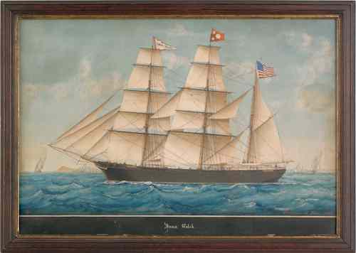 Appraisal: Jose Pineda Spanish - watercolor on paper of the three-masted