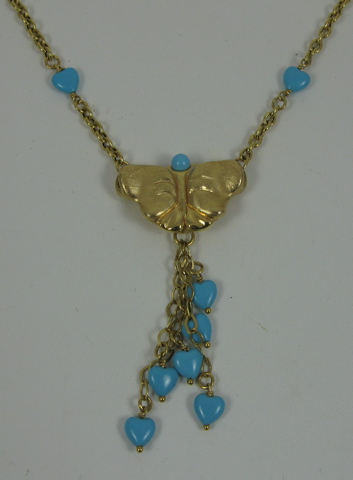 Appraisal: TURQUOISE AND FOURTEEN KARAT GOLD NECKLACE in length and set