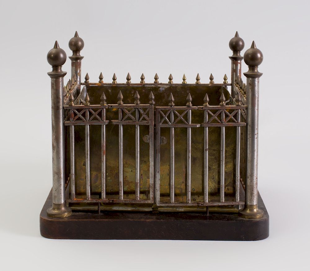 Appraisal: Continental Steel Gate Form Jardini re Fitted with a brass