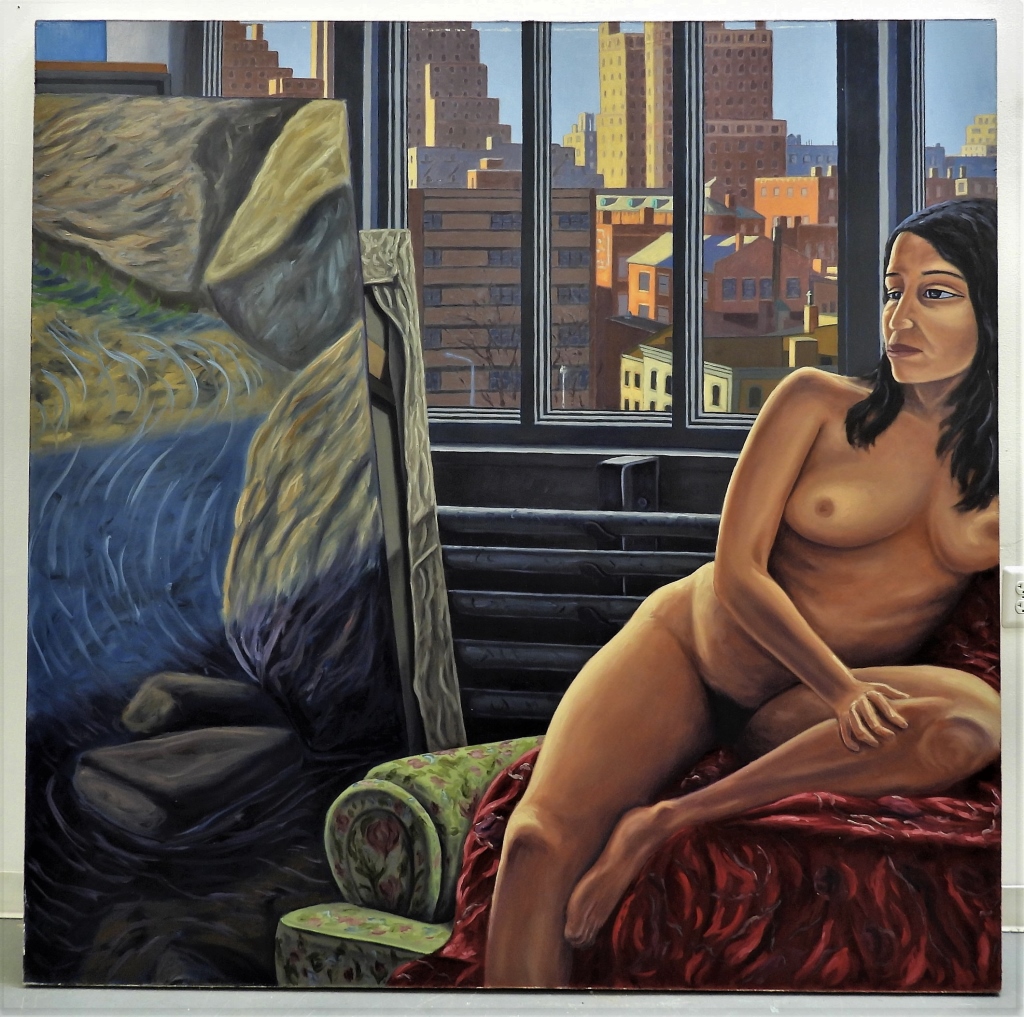 Appraisal: JOHN F CHAMBERS LOUNGING NUDE PAINTING United States th CenturyDepicts