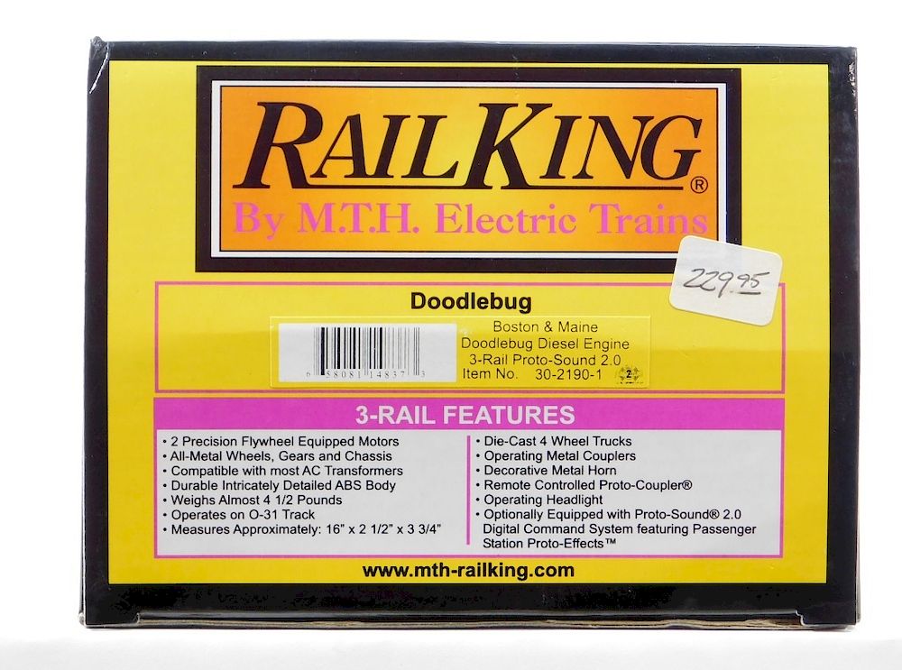 Appraisal: MTH Rail King Boston Maine Doodlebug Diesel Engine United States