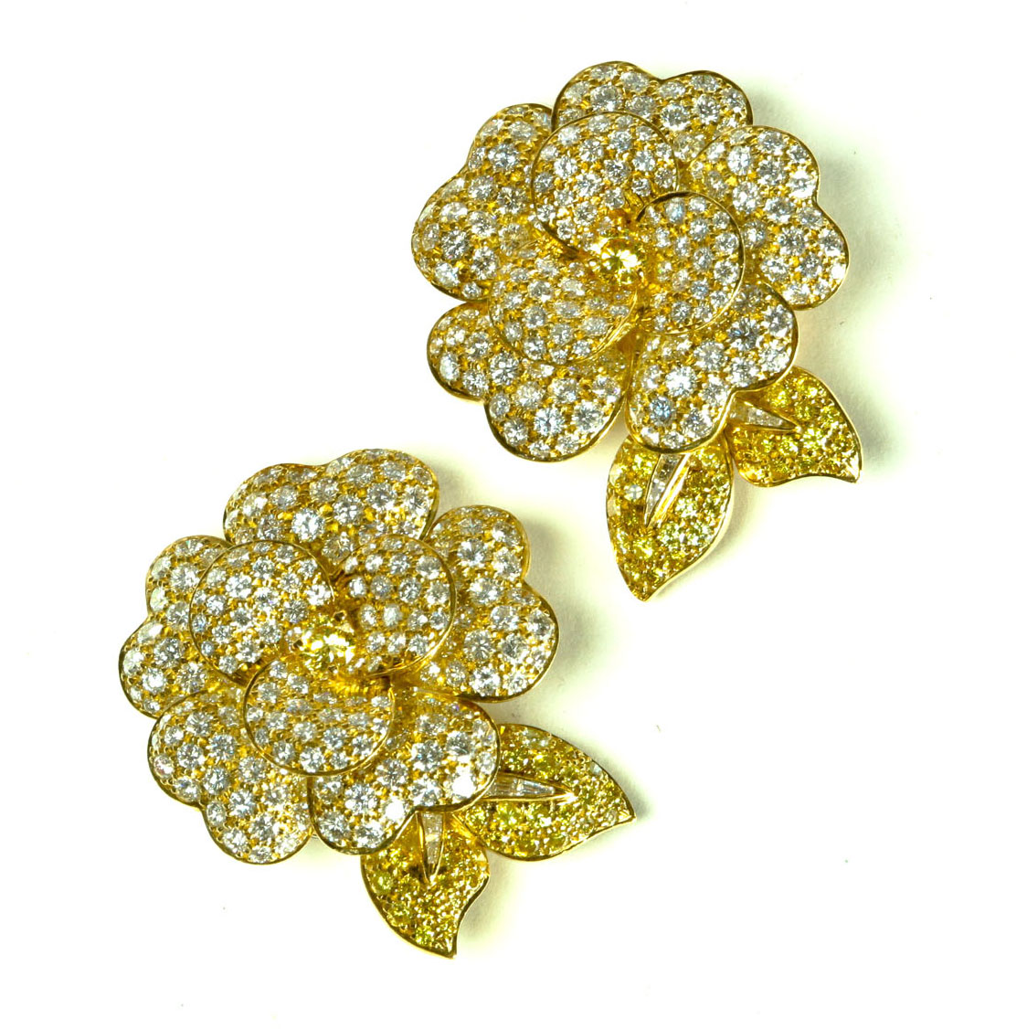 Appraisal: PAIR OF VAN CLEEF ARPELS YELLOW DIAMOND DRESS CLIPS Twentieth