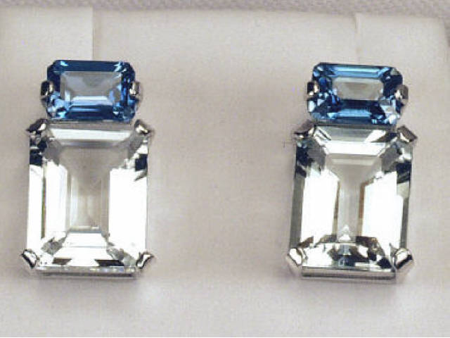 Appraisal: Stunning ladies karat white gold earrings set with two aquamarines