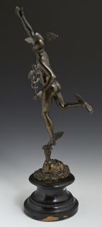 Appraisal: Patinated Bronze Figure of Mercury late th c on a