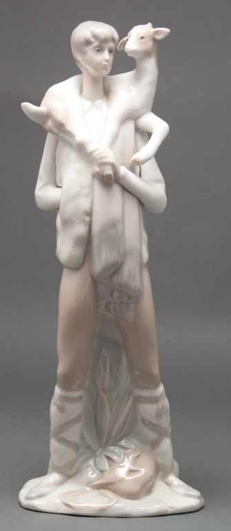 Appraisal: Lladro porcelain figure ''Boy With a Goat'' no modeled as